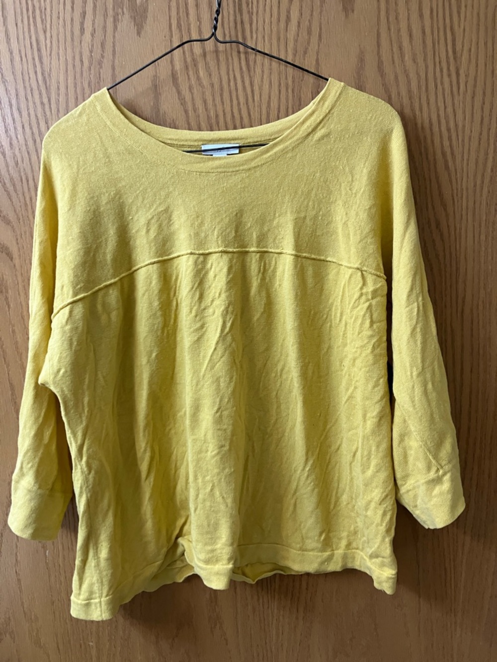 J. Jill Sunny Yellow Relaxed three quarter Sleeve tee